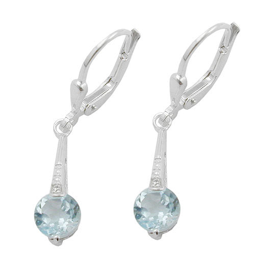 Ohrringe Brisur Blautopas Zirkonia Silber 925