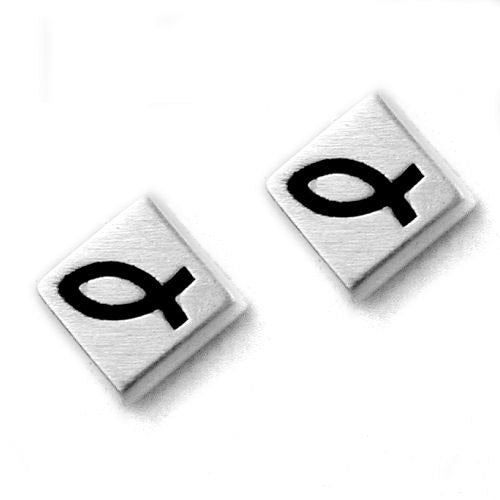 Ohrstecker Fisch-Symbol schwarz 925