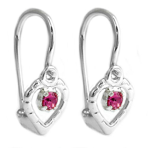 Ohrringe Brisur Herz Glasstein pink Silber 925