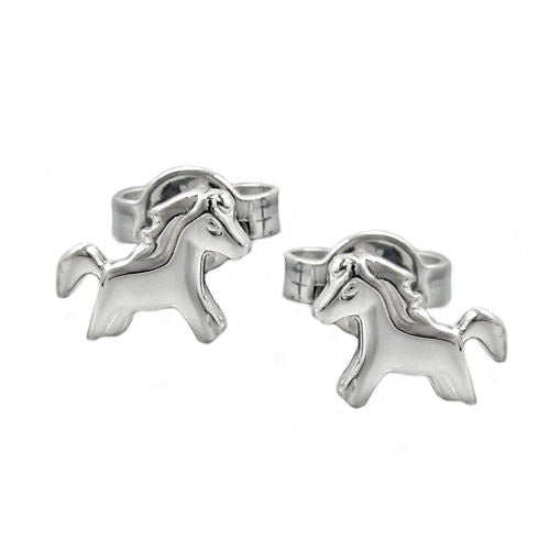 Ohrstecker Pferd glänzend Silber 925