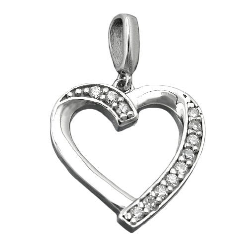Anhänger Herz mit Zirkonia Silber 925