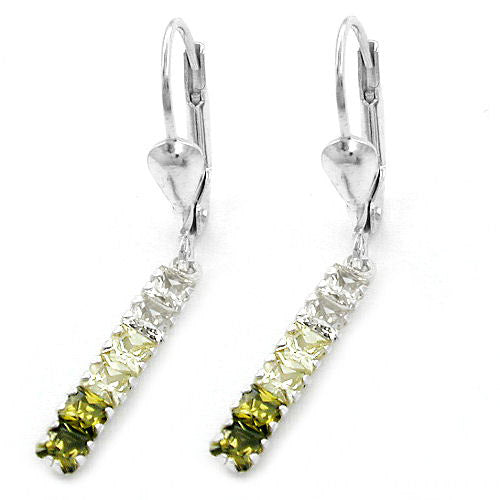 Ohrringe Brisur Zirkonia oliv-farbig 925