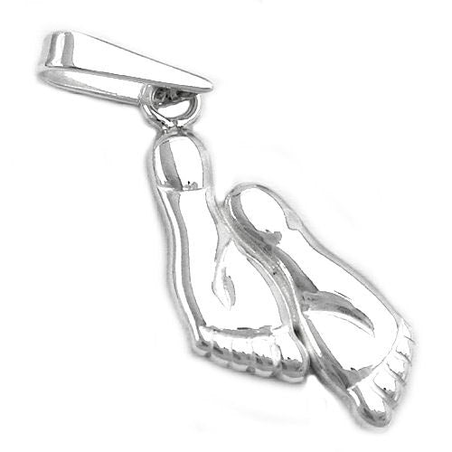Anhänger Füße mit Schlaufe Silber 925