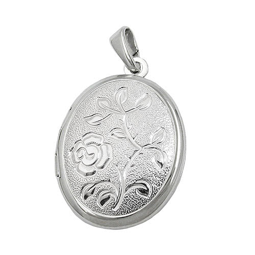 Anhänger Medaillon oval rhodiniert Silber 925