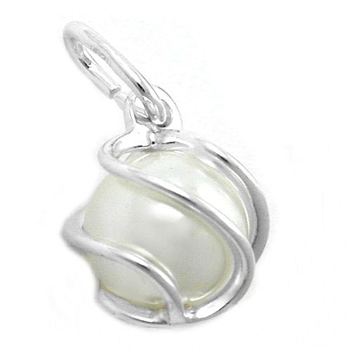 Anhänger Perle Imitat-weiß Silber 925