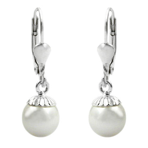 Ohrringe Brisur Hänger mit Perle 8mm Silber 925