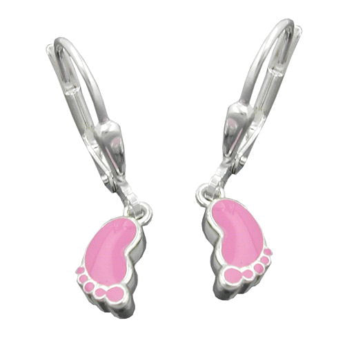 Ohrringe Brisur Fuß rosa Silber 925