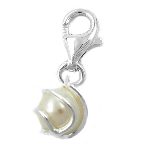 Charm Perle-Imitat Silber 925