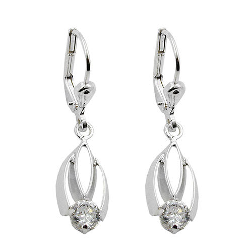 Ohrringe Brisur Zirkonia weiß Silber 925