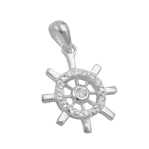 Anhänger Steuerrad mit Zirkonia 925