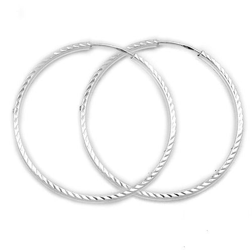 Creolen 30mm diamantiert Silber 925