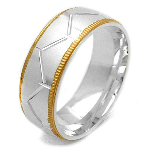 Ring matt bicolor Wabenmuster 925