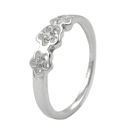 Ring mit 3 Blumen Zirkonia Silber 925
