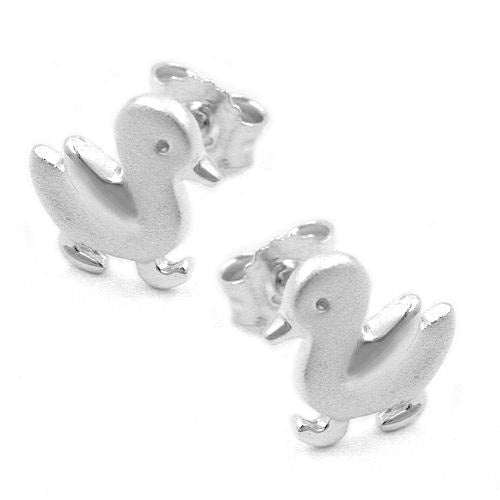 Ohrstecker Enten matt-glänzend Silber 925