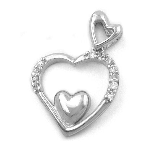 Anhänger Herz mit Zirkonia Silber 925