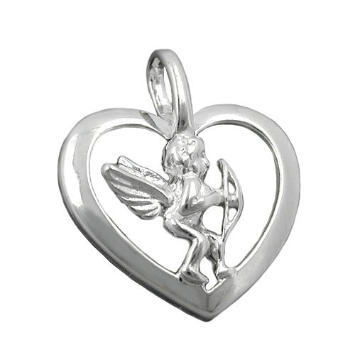 Anhänger Herz mit Engel Silber 925