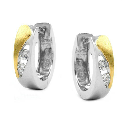 Creolen Zirkonia bicolor Silber 925