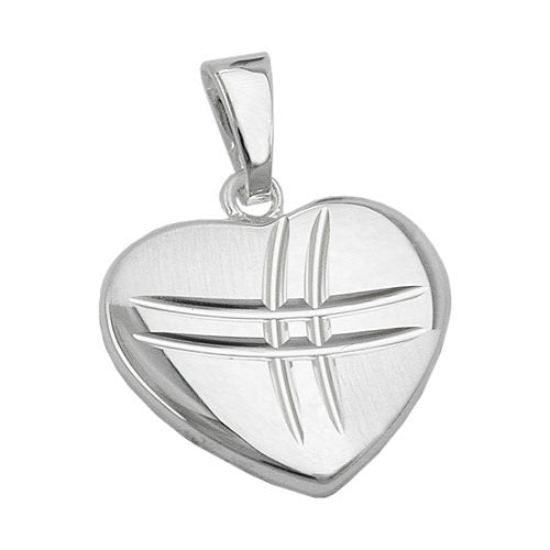 Anhänger Herz matt/glänzend Silber 925