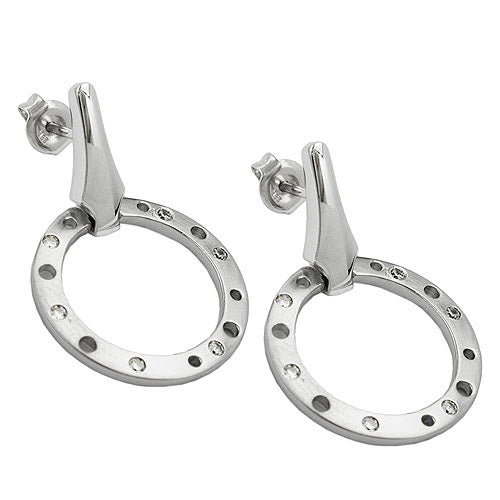 Ohrstecker Zirkonia rhodiniert Silber 925