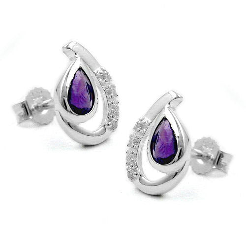Ohrstecker Amethyst/Zirkonia Silber 925