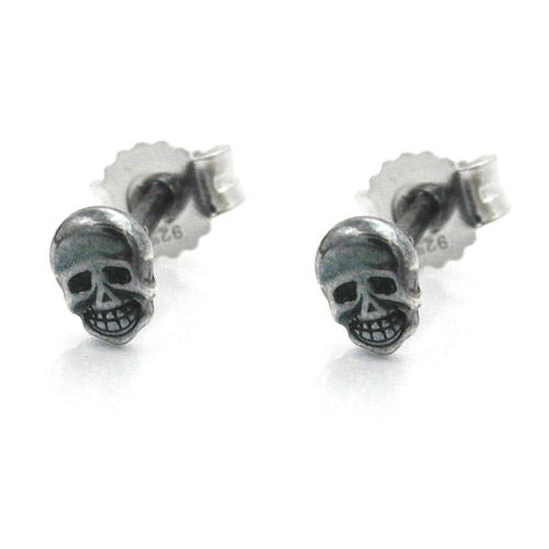 Ohrstecker Totenkopf geschwärzt 925