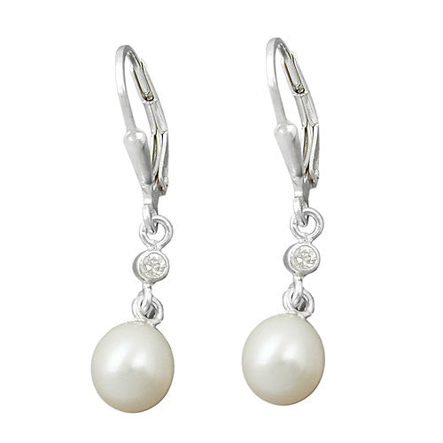 Ohrringe Brisur Perle mit Zirkonia Silber 925