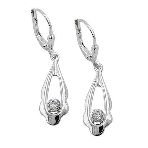 Ohrringe Brisur oval Zirkonia Silber 925