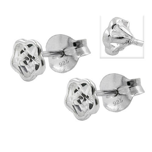 Ohrstecker 5mm Blume Zirkonia Silber 925