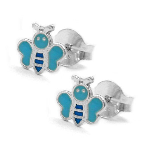 Ohrstecker Schmetterling blau Silber 925
