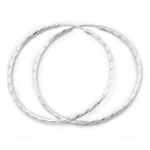 Creolen 50mm diamantiert Silber 925