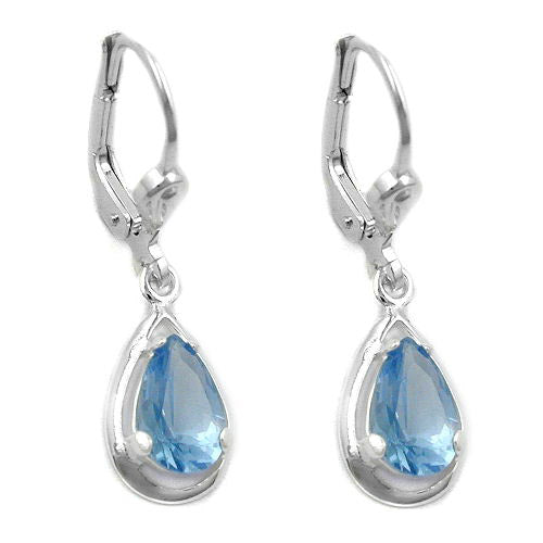 Ohrringe Brisur synthetischer Aqua Silber 925