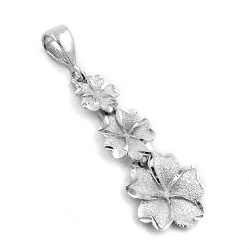 Anhänger 3 Blumen rhodiniert Silber 925