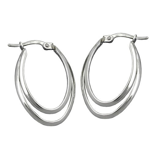 Creolen doppelt oval Silber 925