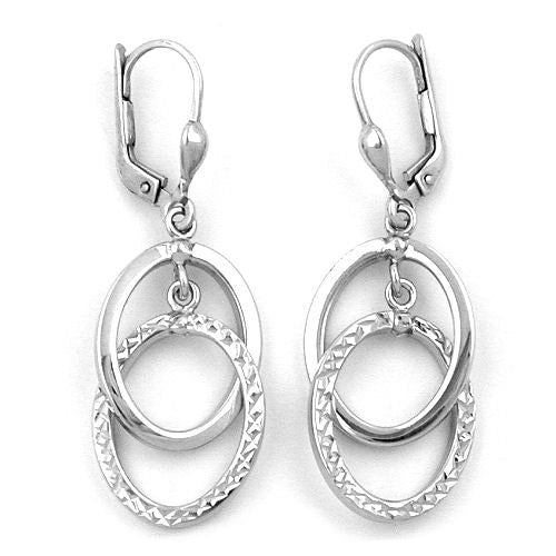 Ohrringe Brisur 2 ovale Ringe Silber 925