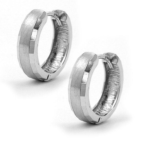 Creolen matt/diamantiert Silber 925
