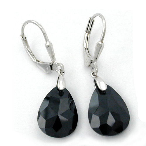Ohrringe Brisur Zirkonia-schwarz Silber 925