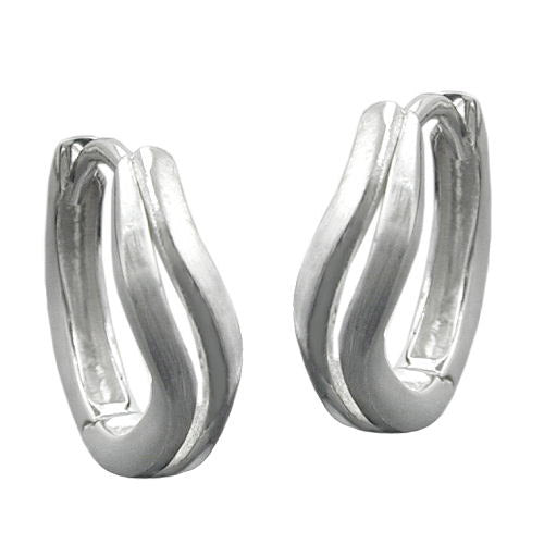 Creolen matt und diamantiert Silber 925