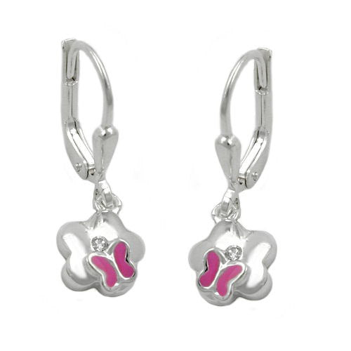 Ohrringe Brisur Blume/Schmetterling Silber 925