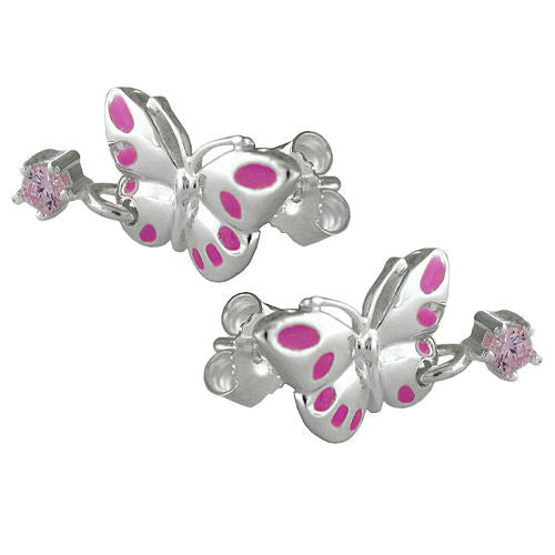 Ohrstecker Schmetterling pink Silber 925
