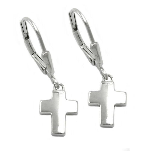 Ohrringe Brisur kleines Kreuz Silber 925