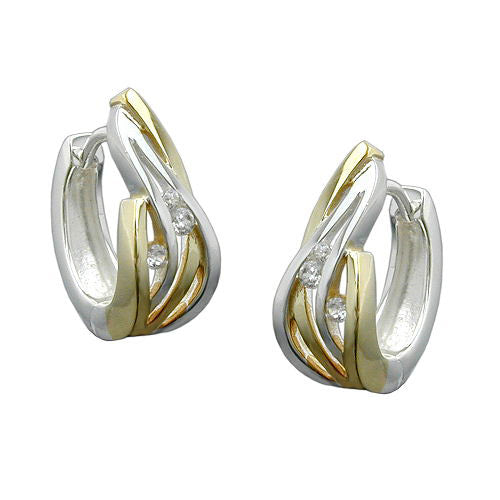 Creolen bicolor Zirkonia Silber 925