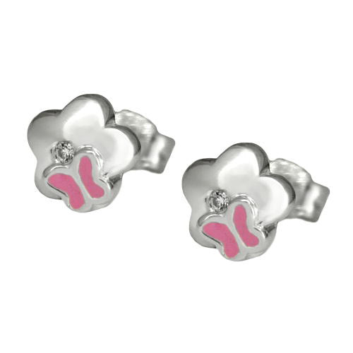 Ohrstecker Blume/Schmetterling Silber 925