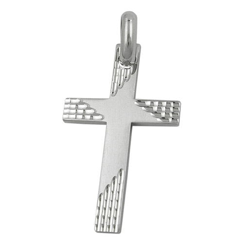 Anhänger Kreuz rhodiniert Silber 925