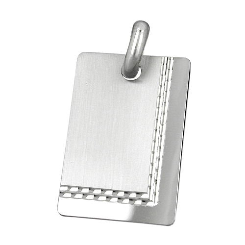 Anhänger Gravurplatte matt-diamantiert Silber 925