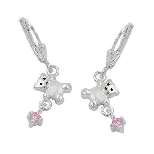 Ohrringe Brisur Bär mit Zirkonia Silber 925