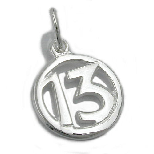 Anhänger Die 13 glänzend Silber 925