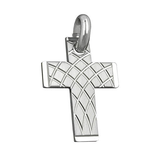 Anhänger Kreuz rhodiniert Silber 925