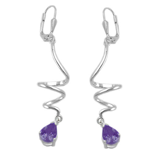 Ohrringe Brisur Spirale mit Amethyst Silber 925