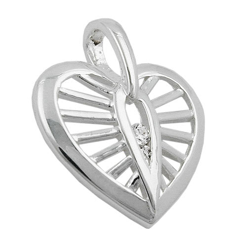 Anhänger Herz mit Zirkonia Silber 925