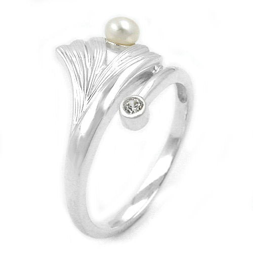 Ring Ginkgoblatt Zirkonia Silber 925